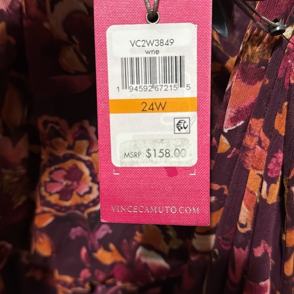 Vince Camuto Plus Size Floral-Print Fit & Flare Dress 24W NWT - Picture 6 of 10